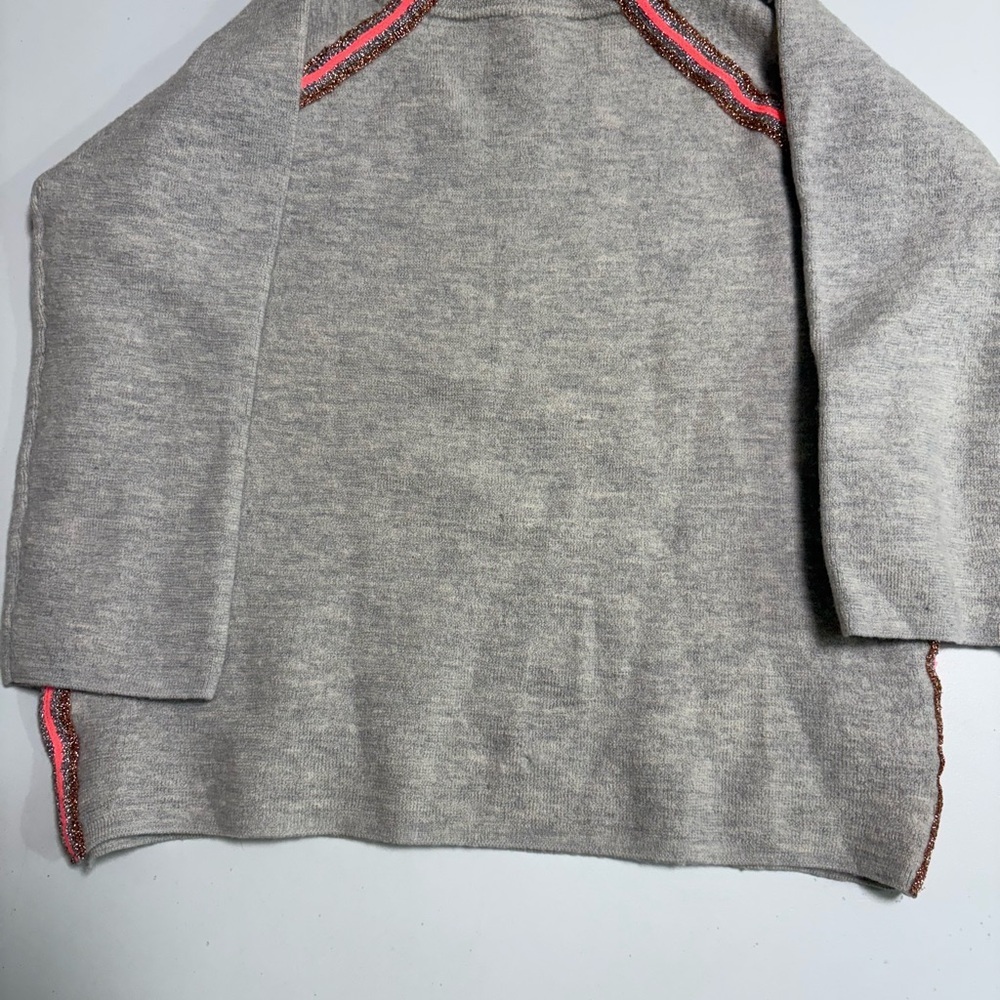 Crewcuts Gray Knit Top with Pink Detail
